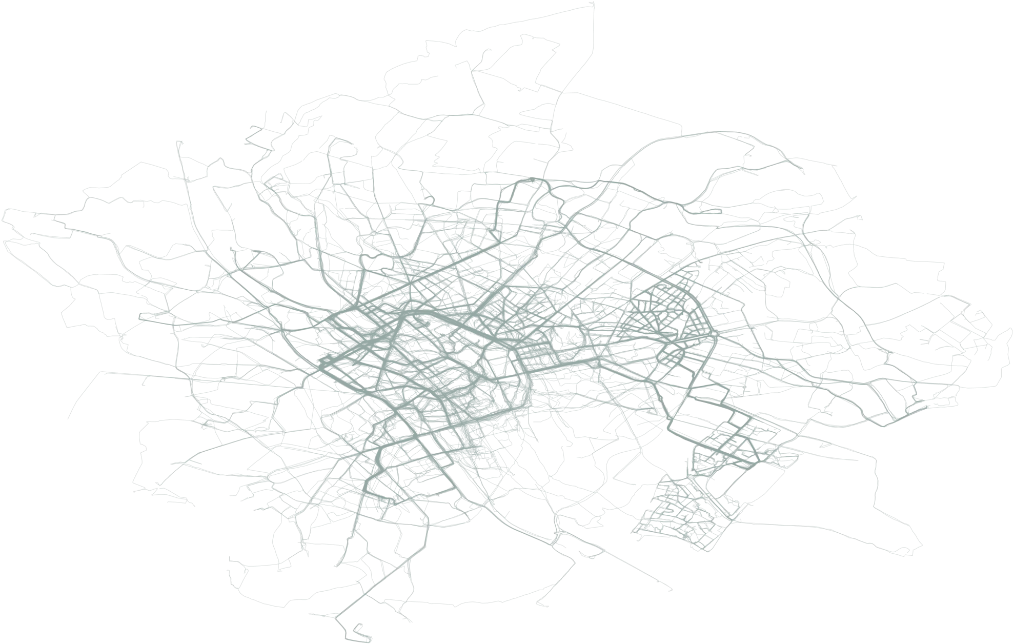 Delivery route heatmap illustration